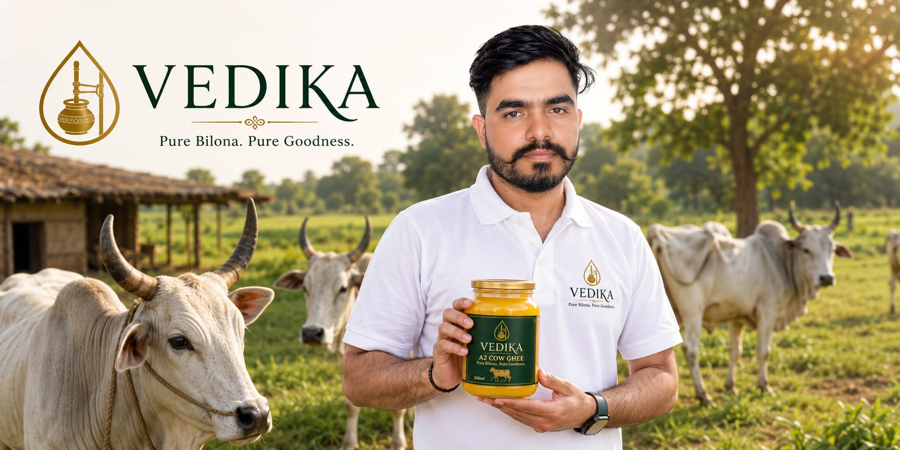 Vedika Ghee - pure bilona A2 Gir cow ghee, fresh from the farm